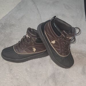 U.S. Polo Assn. Black and Dark Brown Snow Boots